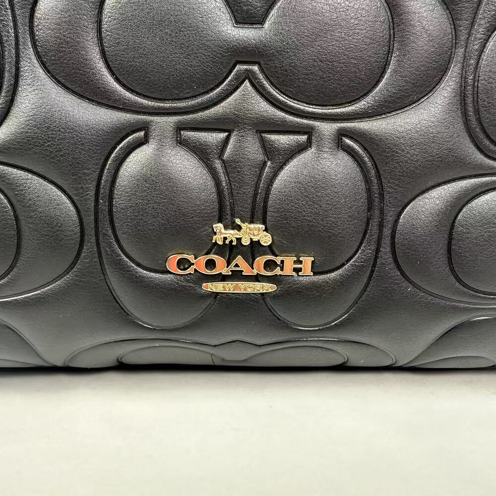 Coach Large Maggie Tote Bag In Blocked Signature Leather Black CY672 $598 - Picture 6 of 10